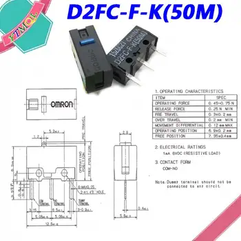 2 buc Mouse-ul Micro Comutator D2FC-F-K(50M) Butonul Mouse-ului Neastâmpărat D2FC