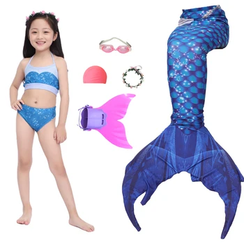 2020 Lovești Costum de Sirena Costum de Baie Poate Adăuga Monofin Fin Copiii mă înec în Coada de Sirena pentru Fete Înot Merimaid Cosplay