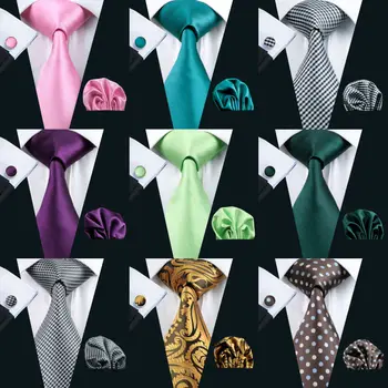 Noi 40 de Stiluri de Barbati Cravata Matase Legături Jacquard Țesute Gravata Barry.Wang Cravata, Batista Buton Seturi Pentru Petrecerea De Nunta De Afaceri