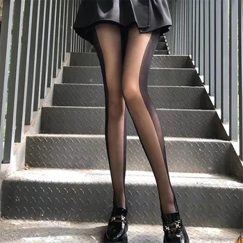 Noi Femeile Sexy, Dresuri Cu Dungi Verticale Ciorapi De Mătase Subțire Doamna De Catifea Chilot Femei Ciorapi Ciorapi Absorbant Respirabil