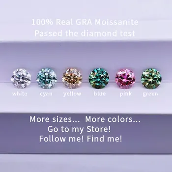 Vânzare mare 2CT Real Moissanite Piatra de 8MM Culoare D VVS1 3EX Taie Alb Diamant în Vrac en-Gros de Piatră Moissanite Pentru Inel Bijuterii Fine