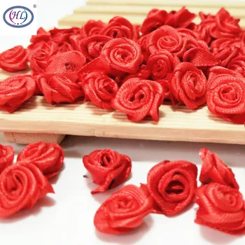 HL 100buc Manual Panglică Roșie, Rose, Flori de Nunta de Decorare Meserii DIY Accesorii de Îmbrăcăminte de Cusut Aplici 15MM A662