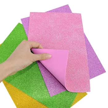 5Pcs 20*30cm Sclipici Burete de Hârtie Pentru Copii de Gradinita Artizanat lucrate Manual Scrapbooking Origami Hârtie Colorată Decor EVA Spuma de Hârtie