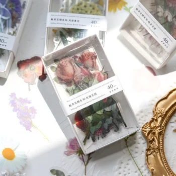 4 Stiluri de 40 buc/Cutie Estetic Botanică Autocolante Cutie Romantic Rose Mână Contul Material DIY Decorative Papetărie Autocolante