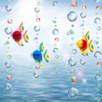Ocean Tematice Petrecere Agățat Transparent Rainbow Bubble Culoare Ghirlande de Pește 3D pentru Sirena Sub Mare Decoratiuni Ziua de nastere