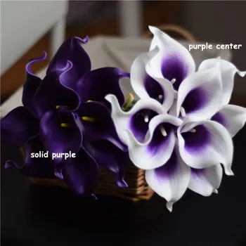 Violet de colectare Crini Real Touch Flori artificiale flori de Mătase, Buchete de Mireasa, Aranjamente, Decoratiuni de Nunta