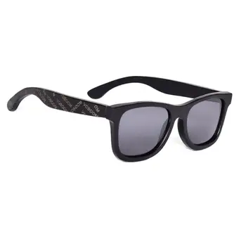 VOBOOM ochelari de Soare din Lemn Bărbați Cadru Negru Gravură Scrisoarea Manual Lentile Polarizate Ochelari de VV