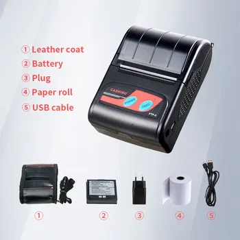 Cashino 2 Inch 58mm PTP-II Mini Portabil Mobil Bluetooth Imprimantă Primire cu 2000mAh(USB+Bluetooth)