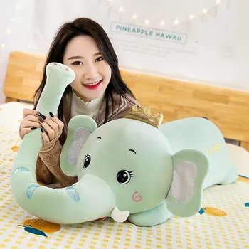 160cm Drăguț de Pluș Nas Lung Elefant Păpușă Jucărie pentru Copii de Dormit Perna de Spate Drăguț Elefant de Pluș Copilul Însoțească Papusa Cadou de Crăciun