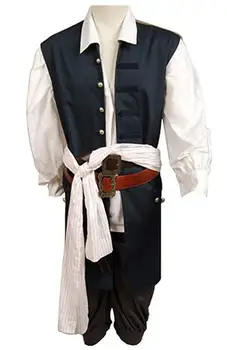 Piratii Jack Sparrow Cosplay Costum Pentru Bărbați Adulți Halloween Woemn De Cosplay, Costume De Carnaval Set Complet Palaria Si Peruca