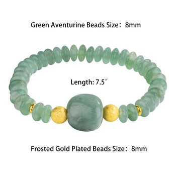 Naturale Fatetate Verde Aventurin Stretch Margele Brățară Pentru Bărbați, Femei De Moda Handmade Autentic Piatră Prețioasă De Bijuterii Fată Cadouri 7.5
