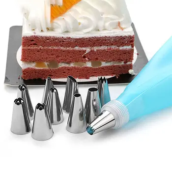 Crema Duza De Silicon Decorare Sac De Patiserie Sfaturi Conducte Cireasa De Duze Cupcake Cap De Patiserie Instrumente Accesorii Pentru Cake14pcs Set