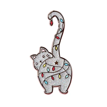 Pisica kitty email pin badge cu Sclipici
