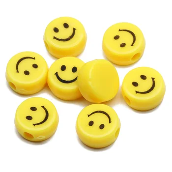 20-100buc 12x6mm Plat Rotund Margele Acrilice Smiley Margele Vrac Pentru a Face Bijuterii DIY Cercei Colier Bratari Accesorii