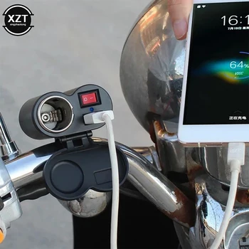 12V Ghidon Motocicleta Incarcator USB rezistent la apa Bricheta cu Comutator pentru Telefoane Mobile, Tablete GPS