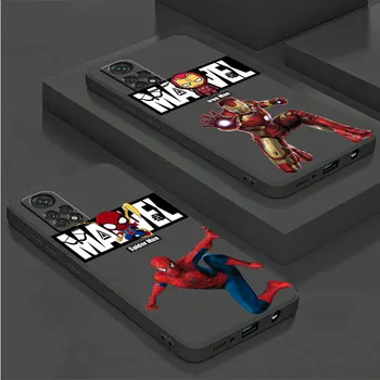 Marvel Spiderman, Ironman Caz pentru Motorola Moto G60S G200 G30 G31 G50 G51 G82 G52 G22 G71 G60 5G G8Plus G8 Capacul Negru Mat