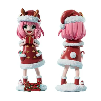 17CM Figura Anime de Craciun Anya SPION×FAMILIE Drăguț de Crăciun Costum de Corn de cerb Pălărie Anya Falsificator Figurina de Colectie Vacanță Model Cadouri