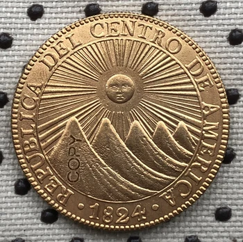 1824 din america Centrală a Republicii 8 Escudos monede copia 35mm