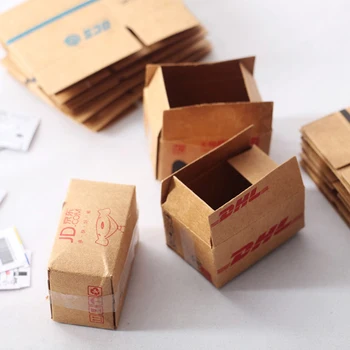 5Pcs 3D Mini Express cub cutie Cadou Cutie casă de Păpuși în Miniatură Cutie de Cadou Mobilier Truse de Jucarii pentru Cadou de Crăciun