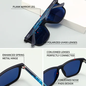 PCS Brand 2021 Noua Moda de Design Ultrausor TR90 Cadru Pătrat Polarizate Bărbați Femei sex Feminin de ochelari de Soare Hawksbill Sport Turism