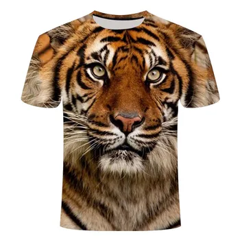 Regele animalelor Tigru grafic t shirt de Vară Animal Feroce Model pentru Bărbați t-shirt Casual Hip Hop Harajuku 3D de Imprimare T-shirt, Blaturi
