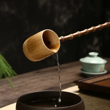 Stil japonez lingura de bambus lingura de ceai lingura de bambus mâner lung lingura de ceai de bambus mâner Lung bani