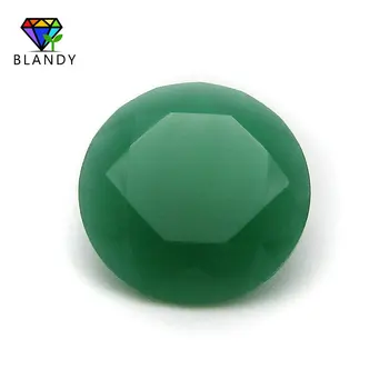 Rotund Verde de Sticlă, de Piatră 3.0~15mm Rotund Brilliant Cut Mat Jos Malay Jades de Culoare Margele de Sticla Vrac Sintetice Pietre De Vânzare