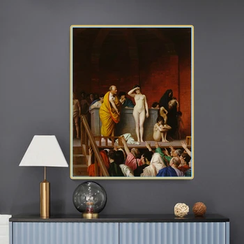 Citon Jean-Leon Gerome《piața De sclavi din Roma》Panza Pictura in Ulei opere de Artă Celebre Tablou Modern Decor de Perete Decor Acasă