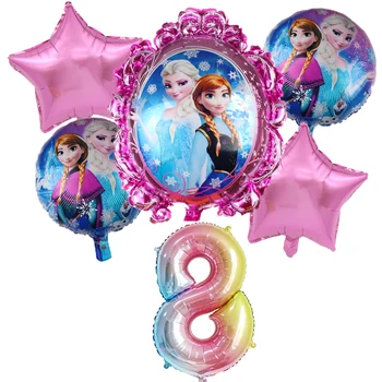 6pcs Elsa Disney Frozen Princess Baloane cu Heliu 32inch Numărul Baby shower Fata folie Globos Petrecere Decoratiuni Jucarii Copii