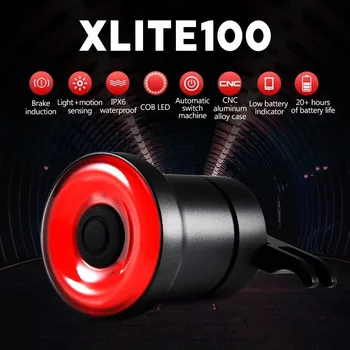 XLITE100 Biciclete Lumina Lanterna Pentru Bicicleta de iluminare din Spate Auto Start/Stop de Frână Sens IPx6 Impermeabil LED de Încărcare Ciclism Stop
